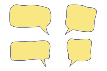 Set of hand drawn speech bubble Blank empty message box Textbox frame for banners, price tags, stickers, design
