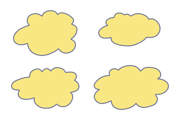 Set of hand drawn speech bubble Blank empty message box Textbox frame for banners, price tags, stickers, design