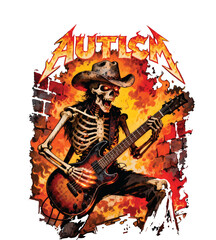 Obraz premium Heavy Metal Skull Art Illustration