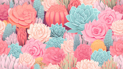 Combine pastel succulents and florals