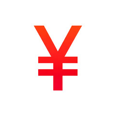 Obraz premium Red Yen Yuan Currency Icon on transparent background