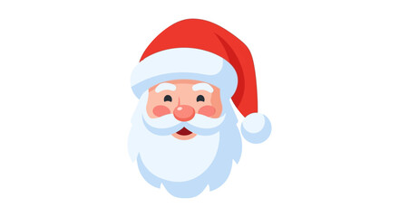 Obraz premium A close-up illustration of Santa Claus's cheerful face with his iconic red hat and white beard.