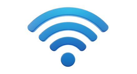 Blue gradient WiFi icon on black