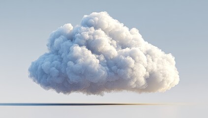 A solitary, fluffy cloud against a pale sky