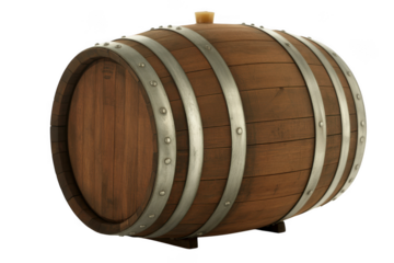Wooden barrel isolated on transparent background