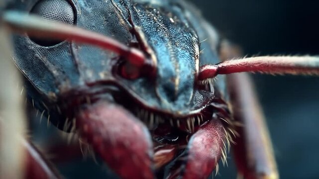 Macro close up of an ant head showing exquisite details