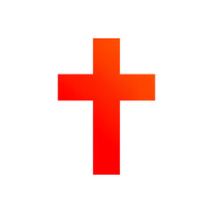 Obraz premium Glowing Red Christian Cross on transparent background