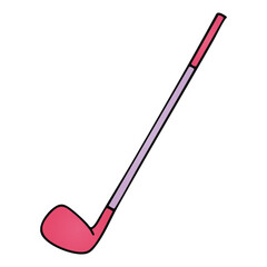 Golf Club Violet Vector Illustration Isolated Sport Equipment Doodle