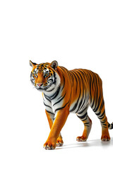 Naklejka premium A Tiger Walking Confidently On A White Background