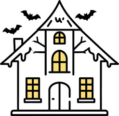 Haunted House Icon Isolated on White Background