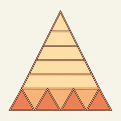 Geometric Pyramid Pattern Growing Upward in Stages