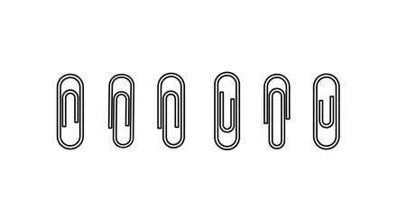 Paper clip set isolated on white background for office and stationery