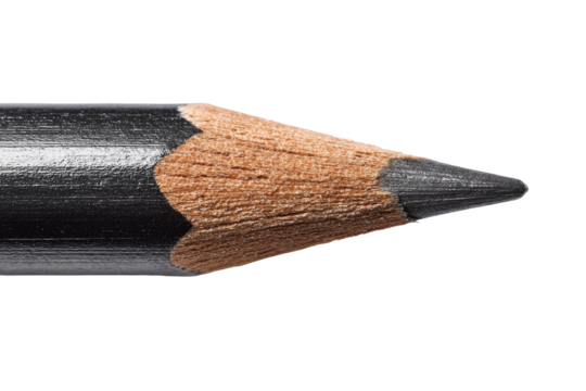 Close-up of a black pencil's tip