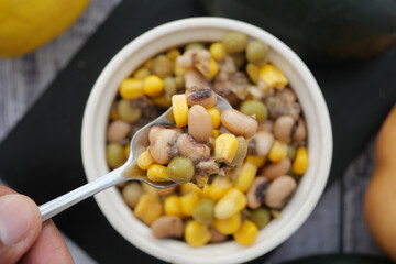 Colorful bean and corn salad with tender flavors