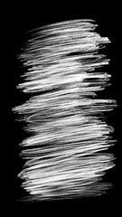 Hand-drawn white pencil hatching, vertical background with scribbles.