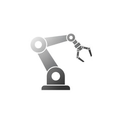 Robotic Arm Icon Industrial Automation on transparent background