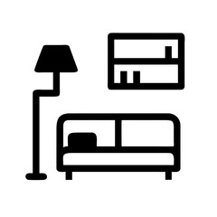 Living room interior, featuring furniture and decor items