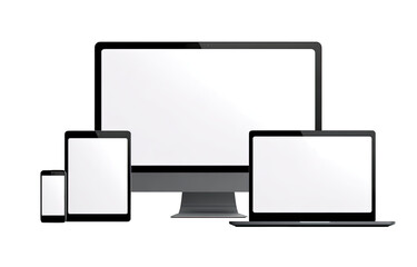 Digital devices, various sizes, blank screens (2)