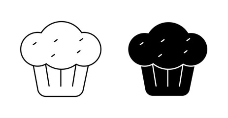 cupcake with chocolate icing icon
