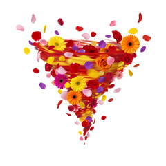 Colorful Petal Swirl on transparent background