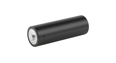 Minimalist Black 18650 Rechargeable Lithium-Ion Battery Product Shot Isolated on White