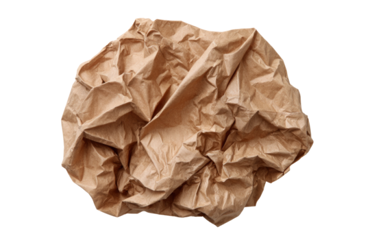 Crumpled light brown paper ball (1)