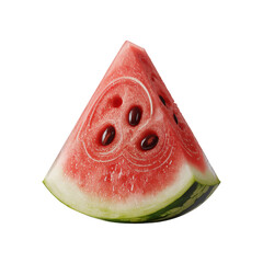 Fresh summer fruit juicy watermelon slice isolated on transparent background