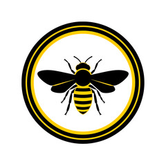 Fototapeta premium Honeybee symbol in circle on transparent background