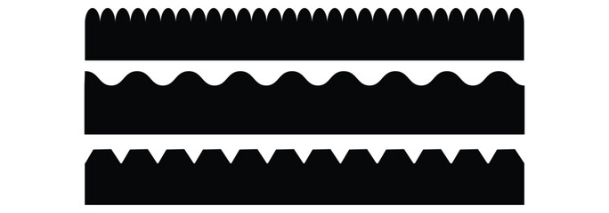 Obraz premium Set of scalloped borders, scalloped border set, scalloped border edge set