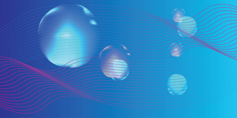 Abstract background with glowing wave. Shiny moving lines design element. Modern blue gradient flowing wave lines. Technology concept. Vector illustration .technology background with blue light. Cloud