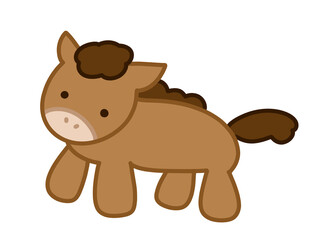 ぬいぐるみのような可愛い馬のイラスト
