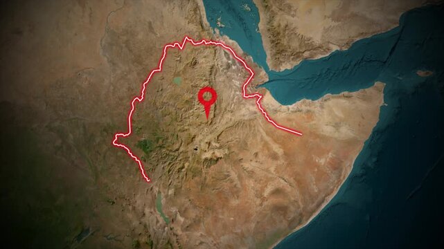 Ethiopia Country Map Animation - Regional States and African Borders