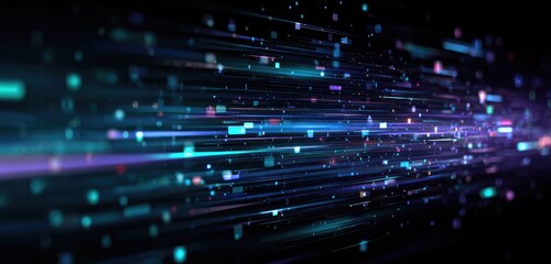 Fototapeta premium Abstract digital flow of data streams