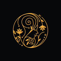 goddess logo vector luxury and elegant