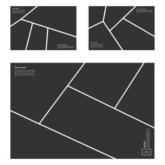 Landscape comic strip panel set for creative transparent 2:3 background collage