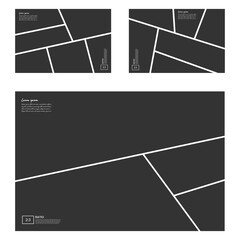 Set of landscape comic strip on transparent background with 2:3 aspect ratio for photo collage