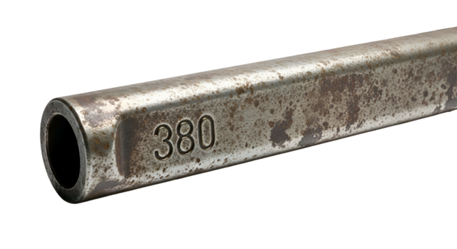 Steel barrel with etched number