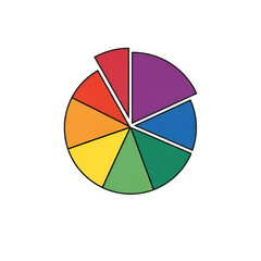 Obraz premium Colorful Chart Segment Business Data Analysis on transparent background
