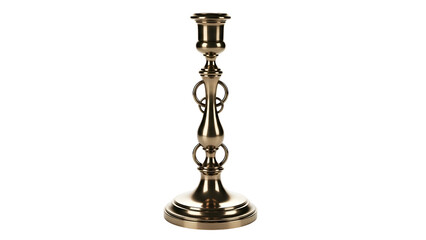 Naklejka premium Elegant metal candlestick holder, ornate detail on black