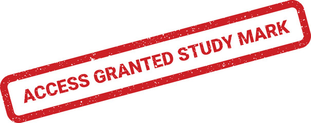 Grungy access granted rubber stamp with Study Mark text and border