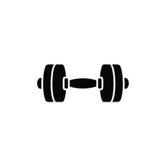Dumbbell Black Silhouette, Fitness Weightlifting, Gym Equipment, Transparent Background