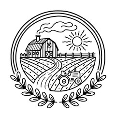 Cute AI Robot Head with Brain and Cloud Download - Retro Black and White Badge.ai Vector