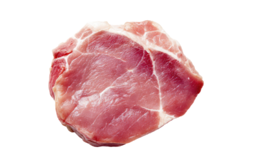 Raw pork chop, top view