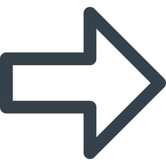 Dark blue arrow pointing right on a transparent background symbolizing direction progress and next steps in achievement context