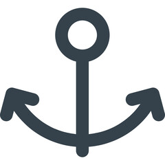 Dark Blue Anchor Icon Isolated on White Background Nautical Symbol Representing Stability Safety and Security Maritime Object for Travel and Adventure Vector Graphic