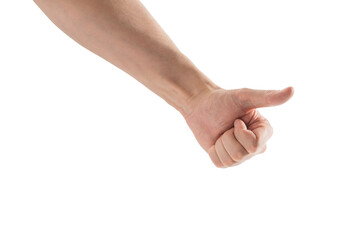 Adult man hand thumb up gesture isolated