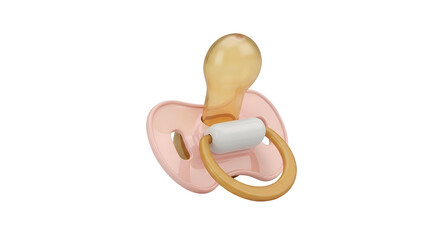 Peach and beige pacifier; a baby soother