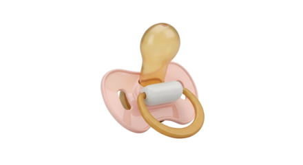 Peach and beige pacifier; a baby soother