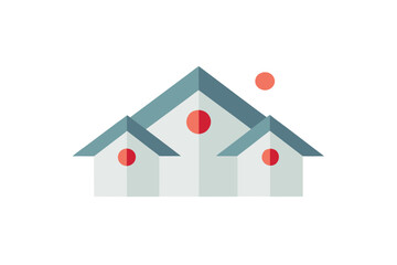 Minimalist house roof design with a radiant prism halo cluster effect