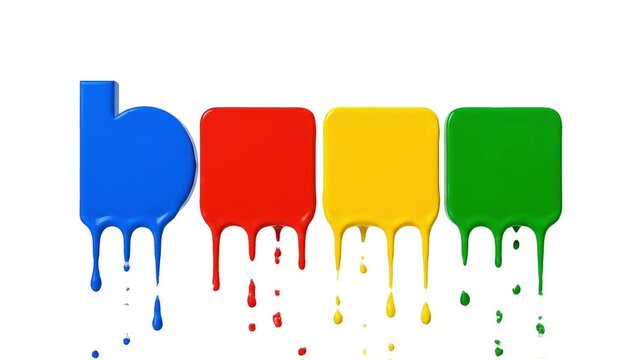 Colorful liquid paint drips from abstract shapes, creating a vibrant and dynamic artistic effect
